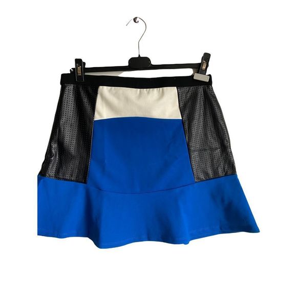 Romeo & Juliet Couture Faux Leather Panel Colorblock A Line Skirt Medium - Picture 2 of 8